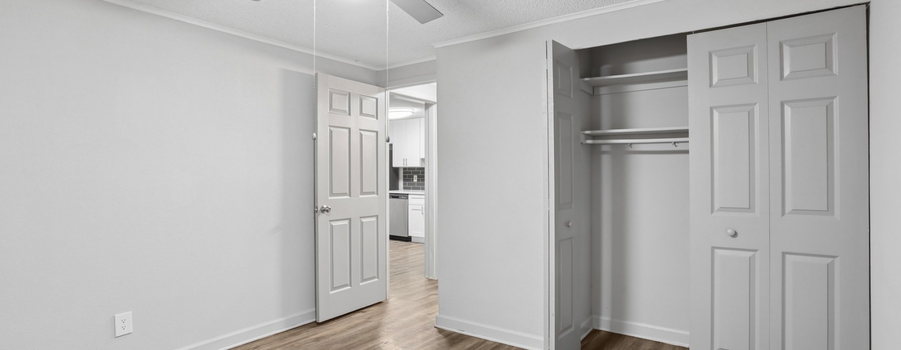 spacious closet in a bedroom